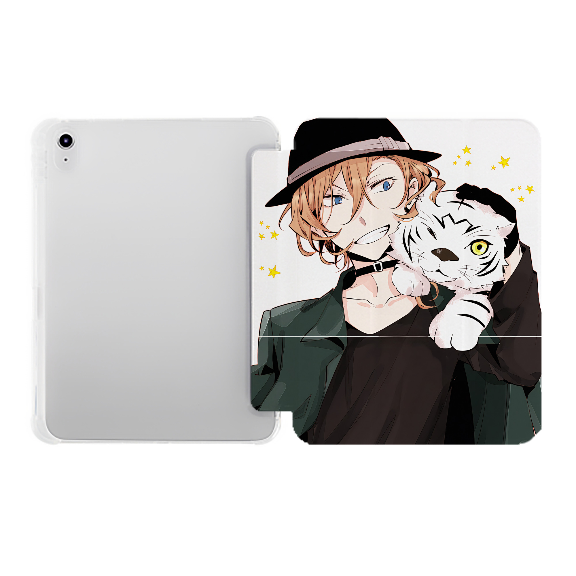 （画像用） 文豪ストレイドッグス Bungo Stray Dogs IPad ケース ペン収納付き 三つ折りスタンド PUレザー×シリコン 対応機種9.5/10.5/10.9インチ